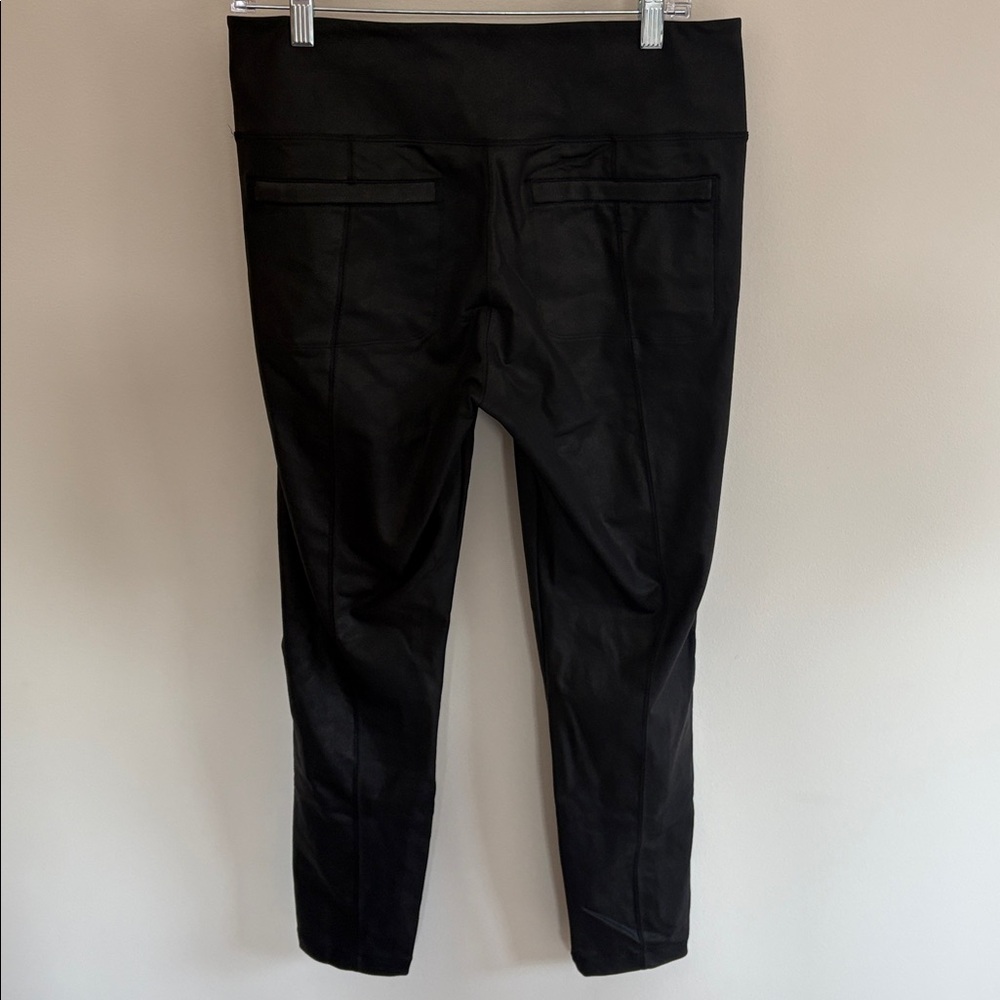 Athleta Delancey Gleam Tight Leggings Black Lustre Size Small Midrise Pockets - Picture 6 of 7